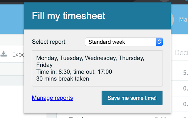 Image for 'Fill my timesheet!'